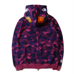 Campera Hoodie BAPE Full Zip Shark Camo Purple (AAA) - 180USD - tienda online