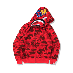 Campera Hoodie BAPE Full Zip Shark Camo Red (AAA) - 220USD - comprar online