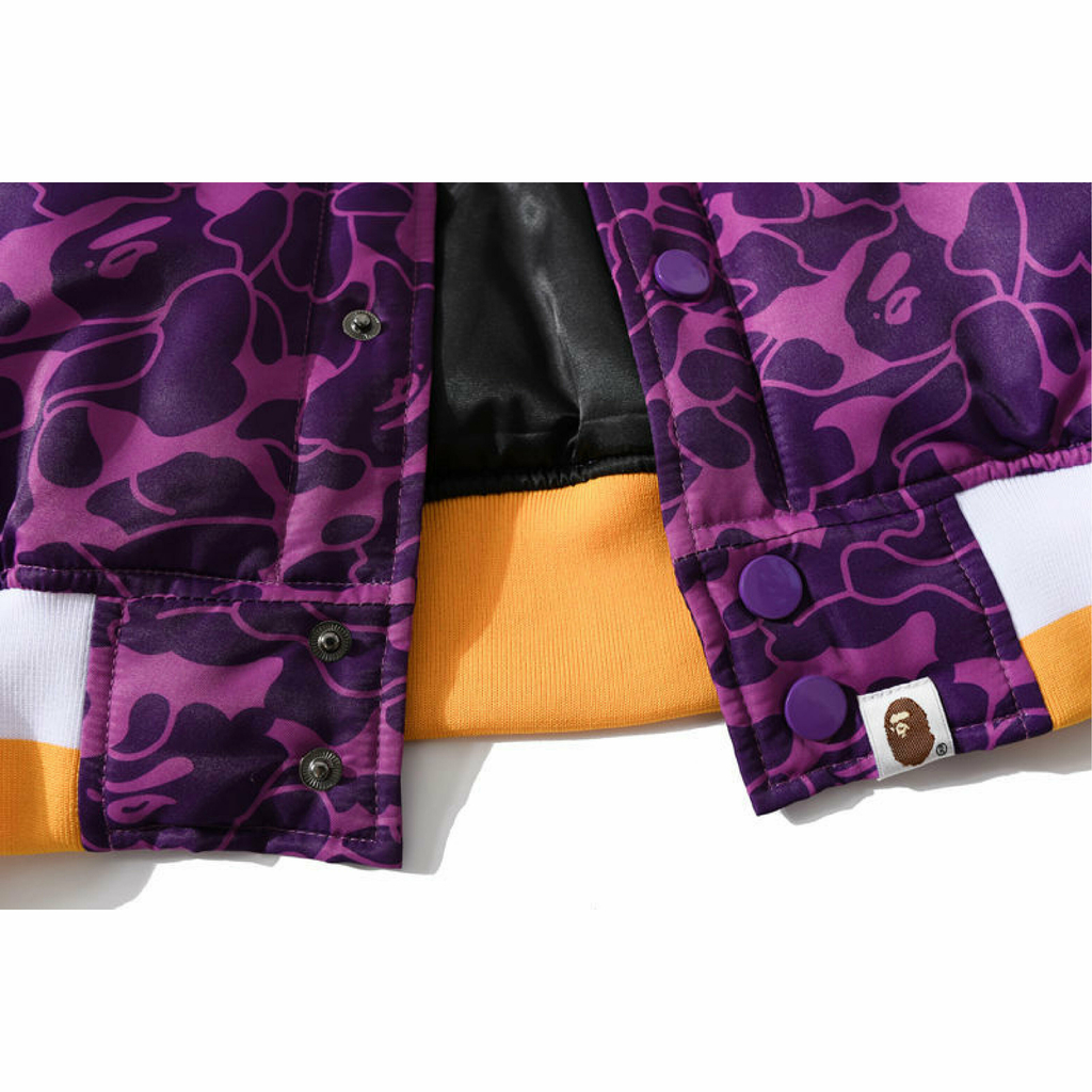 Bape x Mitchell & Ness Lakers Warm Up Jacket Purple