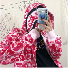 Campera Hoodie BAPE ABC Full Zip Shark Camo Pink (AAA) - 180 USD - tienda online