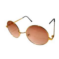 Anteojos Gafas de Sol Lennon circular redondo - Dorado y Marron
