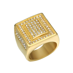 Anillo Simil Oro C/ Strass Modelo 1