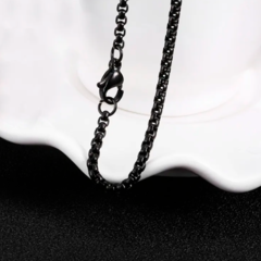 Cadena Veneciana Negra 6mm Acero Inox - 24 inch - comprar online