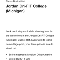 Gorro Piluso Jordan Dri-FIT College Michigan 150usd - comprar online