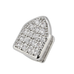 Parrilla para Dientes Individual Grillz ICE Full Strass Zircon Plateado