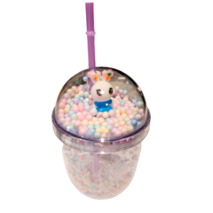 Vaso Kawaii Cute Conejo Celeste Glitter - comprar online