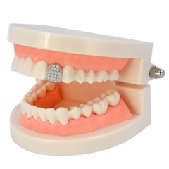 Parrilla para Dientes Individual Grillz ICE Full Strass Zircon Plateado - comprar online