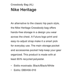 Bolso Shoulder Bag Nike Heritage - $USD 110