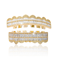 Parrilla para Dientes Grillz Zircon Cubic Baño de oro 14kl