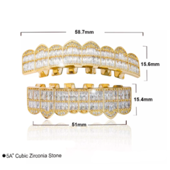 Parrilla para Dientes Grillz Zircon Cubic Baño de oro 14kl - KITCH TECH