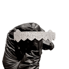 Iced Grillz Superior con Strass Baño Mod. Full Plata - comprar online