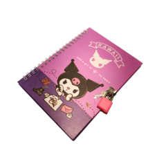 Cuaderno Agenda Kuromi Diario Intimo Candado Sanrio Lila - comprar online