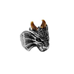 Anillo Acero Dragon Draco Dorado - Talle 11