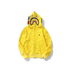 Campera Hoodie BAPE Full Zip Shark Camo Yellow Monkey - 220USD