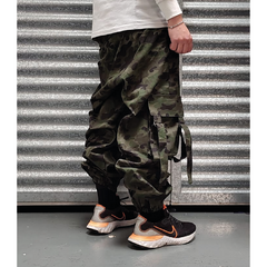 Pantalon cargo ancho con tiras camuflado militar en internet