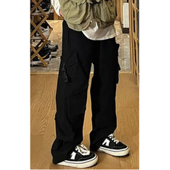 Pantalon Cargo Streetwear Con Broche G971 Negro - comprar online