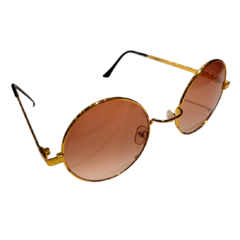 Anteojos Gafas de Sol Lennon circular redondo - Dorado y Marron - comprar online
