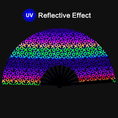 Abanico Estampado Madera Importado Tinta Reflectiva UV XoXo - comprar online
