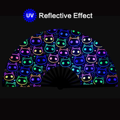 Abanico Estampado Madera Importado Tinta Reflectiva UV Cats - comprar online