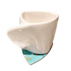 Taza Ceramica Blanca Triangular Con Posavaso - comprar online