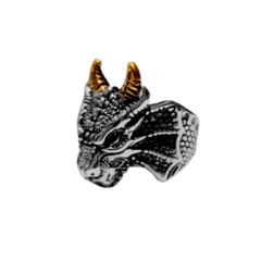 Anillo Acero Dragon Draco Dorado - Talle 11 - comprar online