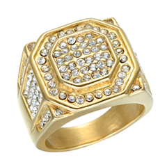 Anillo Simil Oro C/ Strass Modelo 20