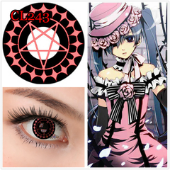 Lente de contacto fantasia cosplay anime Pentagrama Negro CL243 en internet
