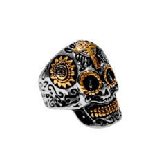 Anillo Acero Craneo Calavera Mexicana Calaca - 10