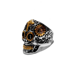 Anillo Acero Craneo Calavera Mexicana Calaca - 11 - comprar online