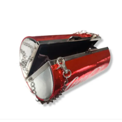 Bolso morral coca cola tipo lata roja 18x10cm con cadena - comprar online
