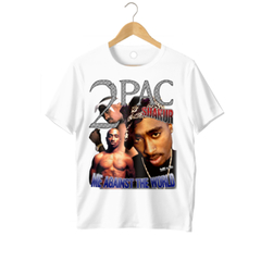 Remera Unisex 2pac "Me against the world" Blanca