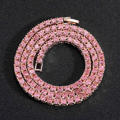 Cadena Tennis "KYSE" Dorada Rosa 6MM Zirconias - Mod 31 - 16 Inch