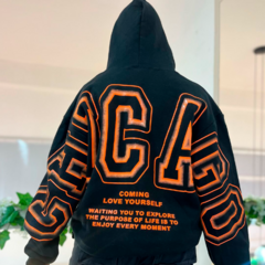 Buzo Hoodie Chicago Orange Black Full en internet