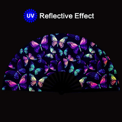 Abanico Estampado Madera Importado Reflectiva UV Mariposas en internet