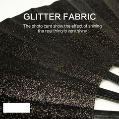 Abanico Estampado Madera Bamboo Importado Glitter Black en internet