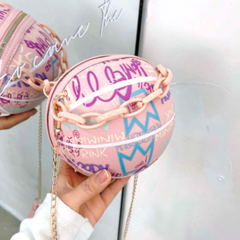 Bolso Cartera Pelota Basketball Hype Luxury Rosa Graffiti 17cms - comprar online