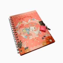 Cuaderno Agenda Mymelody Diario Intimo Candado Sanrio Rosa - Mod 2
