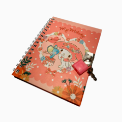 Cuaderno Agenda Mymelody Diario Intimo Candado Sanrio Rosa - Mod 2 - comprar online
