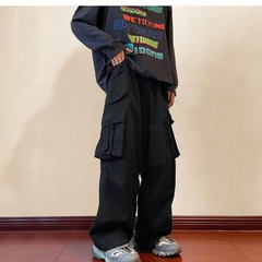 Pantalon Baggy Cargo Streetwear Cierre A915 Negro - KITCH TECH