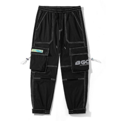Pantalon Cargo Techwear Gabardina GOB 129 Negro - comprar online