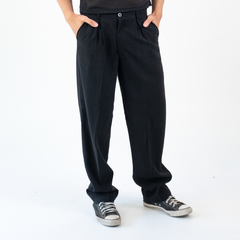 Pantalon Pinzado Sastrero Liso Negro - comprar online