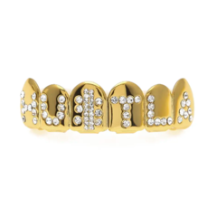 Parrilla Para Dientes Grillz Strass Hustla Dorado en internet