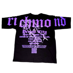 Remera Oversize Richmond Thunder Negro y Violeta - comprar online