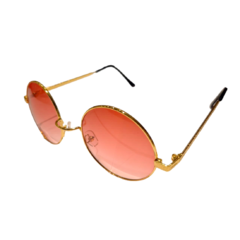 Anteojos Gafas de Sol Lennon circular redondo - Dorado y Rojo