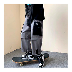 Pantalon Baggy Palazzo Adaptable Pescador Skate Gris D1023 - tienda online