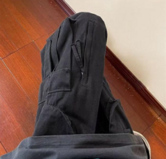 Pantalon Baggy Cargo Streetwear Cierre A915 Negro - tienda online