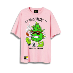 Remera ROLL THE PAPERS OVERSIZE - PINK