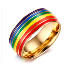 Anillo Alianza Bandera Orgullo Lgbtq Gay Pride Acero Inoxidab