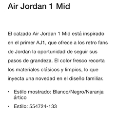 Jordan 1 Mid artic orange 10 (28cm) 280usd - tienda online