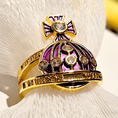 Anillo Vivienne Westwood Gold&Purple Orb - Regulable - comprar online